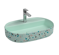 Раковина накладная ISVEA Infinity 60 см. с отверстием для смесителя цвет мятно-зеленый матовый Terrazzo 10NF65060-TRZ-2T Раковина накладная ISVEA Infinity 60 см. с отверстием для смесителя цвет мятно-зеленый матовый Terrazzo 10NF65060-TRZ-2T