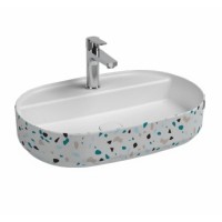 Раковина накладная ISVEA Infinity 60 см. с отверстием для смесителя цвет белый матовый Terrazzo 10NF65060-TRZ-2L Раковина накладная ISVEA Infinity 60 см. с отверстием для смесителя цвет белый матовый Terrazzo 10NF65060-TRZ-2L