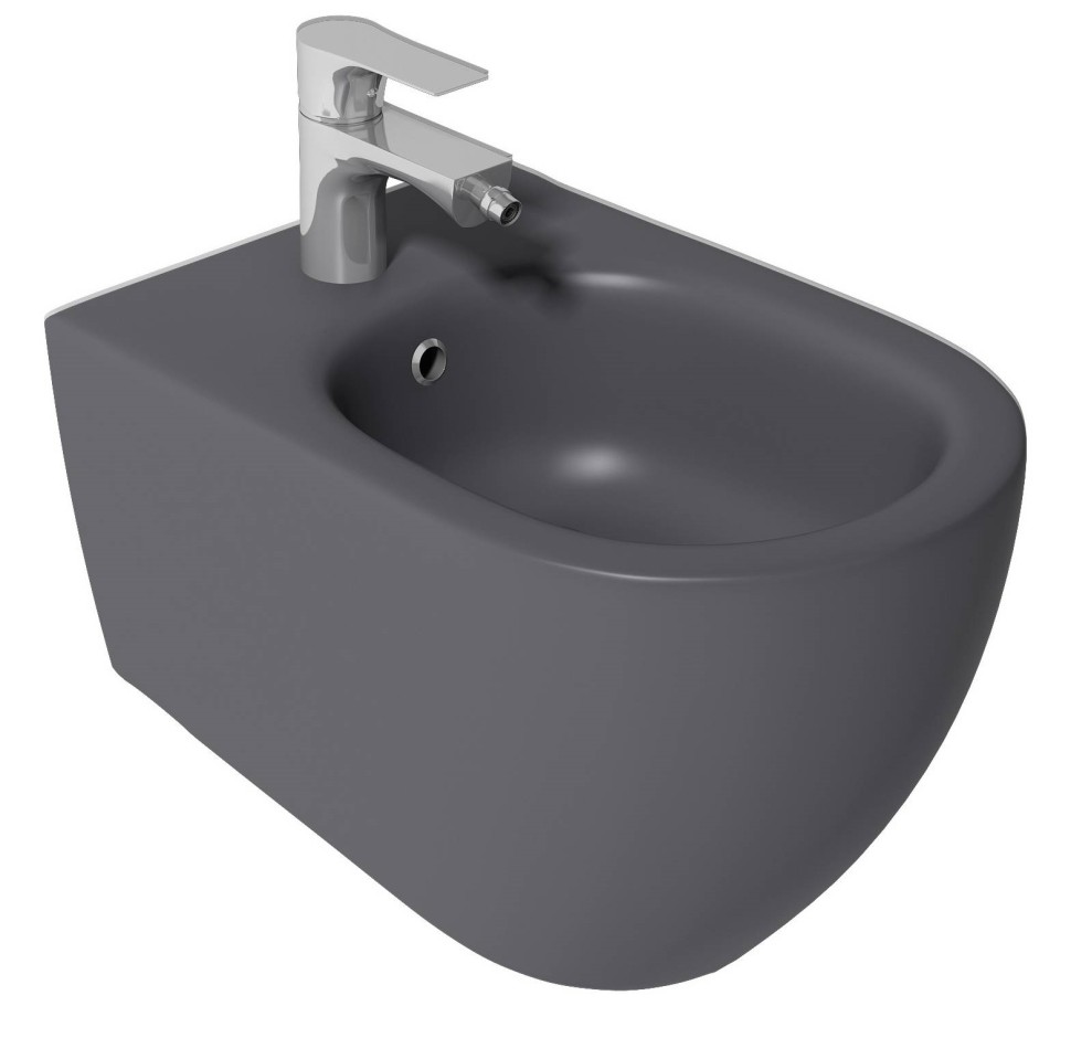 Биде ISVEA Sentimenti Neo подвесной ШГВ 363*510*400 цвет антрацит матовый 10AR41010-2C