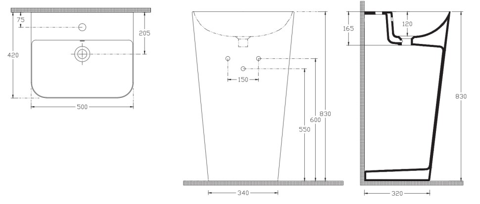 Раковина ISVEA Sott'Aqua напольная ШГВ 500*420*830 цвет коричневый матовый 10SQ37001-2H