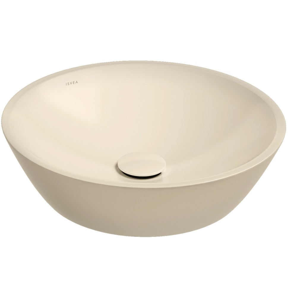 Раковина ISVEA SistemaY Soft накладная ШГВ 450*450*120 отверстия для смесителя отсутствуют цвет слоновая кость матовый 10SY66045-2K