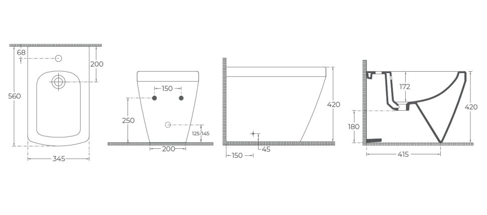 Биде напольное ISVEA PRISSIMO цвет белый глянцевый 10PO42001