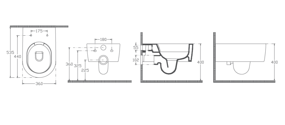 Унитаз подвесной ISVEA SISTEMA A цвет белый глянцевый 10SL02001