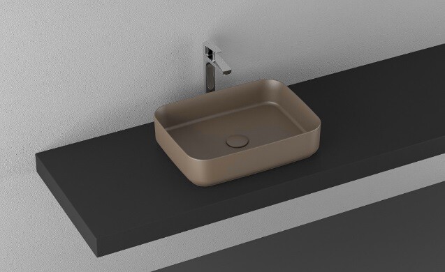 Раковина ISVEA Infinity накладная ШГВ 500*360*120 отверстия для смесителя отсутствуют цвет коричневый 10NF65050SV-2H