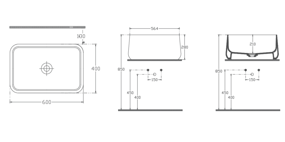 Раковина накладная ISVEA Allegro 60 цвет серый бетон матовый 10AL66060-2V