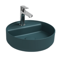 Раковина накладная ISVEA Infinity 42 круглая 42см, с отверстием под смеситель цвет изумрудный матовый 10NF65042-2P Раковина накладная ISVEA Infinity 42 круглая 42см, с отверстием под смеситель цвет изумрудный матовый 10NF65042-2P