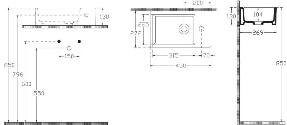 Раковина ISVEA Purita 50 см накладная глазированная задняя сторона цвет белый 10PL51050