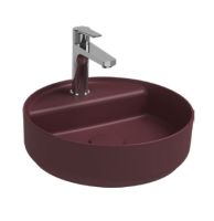 Раковина накладная ISVEA Infinity 42 круглая 42см, с отверстием под смеситель цвет бордовый матовый 10NF65042-2R Раковина накладная ISVEA Infinity 42 круглая 42см, с отверстием под смеситель цвет бордовый матовый 10NF65042-2R
