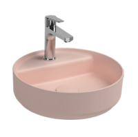 Раковина накладная ISVEA Infinity 42 круглая 42см, с отверстием под смеситель цвет лососевый матовый 10NF65042-2S Раковина накладная ISVEA Infinity 42 круглая 42см, с отверстием под смеситель цвет лососевый матовый 10NF65042-2S