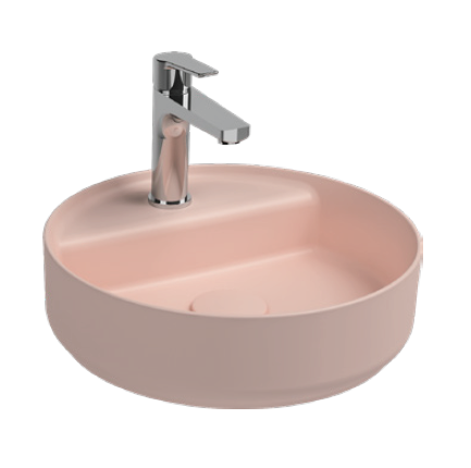 Раковина накладная ISVEA Infinity 42 круглая 42см, с отверстием под смеситель цвет лососевый матовый 10NF65042-2S
