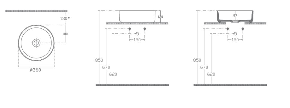 Раковина накладная ISVEA Infinity 42 круглая 42см, с отверстием под смеситель цвет лососевый матовый 10NF65042-2S