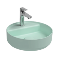 Раковина накладная ISVEA Infinity 42 круглая 42см, с отверстием под смеситель цвет мятно-зеленый матовый 10NF65042-2T Раковина накладная ISVEA Infinity 42 круглая 42см, с отверстием под смеситель цвет мятно-зеленый матовый 10NF65042-2T