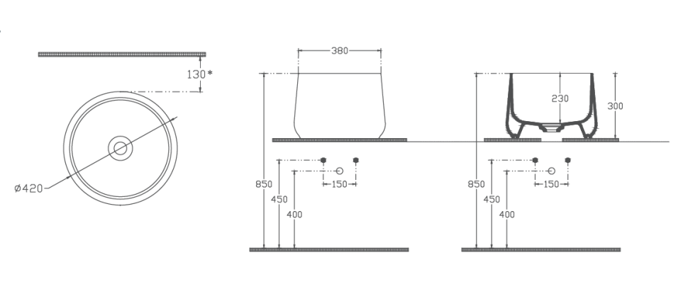 Раковина накладная ISVEA Allegro 42 цвет антрацит матовый 10AL66042-2C