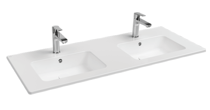 Раковина ISVEA SistemaT 121 см, 2 чаши цвет белый 10SL50121