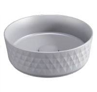 Раковина накладная ISVEA Rombo круглая ?36см, без отверстия под смеситель цвет серый бетон матовый 10NF67036-2V