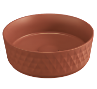 Раковина накладная ISVEA Davanti круглая 36см, без отверстия под смеситель цвет терракотовый матовый 10NF67036-2U Раковина накладная ISVEA Davanti круглая 36см, без отверстия под смеситель цвет терракотовый матовый 10NF67036-2U