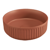 Раковина накладная ISVEA Infinity Ion круглая 36см, без отв. под смеситель цвет терракотовый матовый 10NF66036-2U