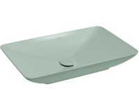 Раковина ISVEA SistemaY Clear накладная ШГВ 600*377*127 отверстия для смесителя отсутствуют цвет мятно-зеленый матовый 10SY50060-2T