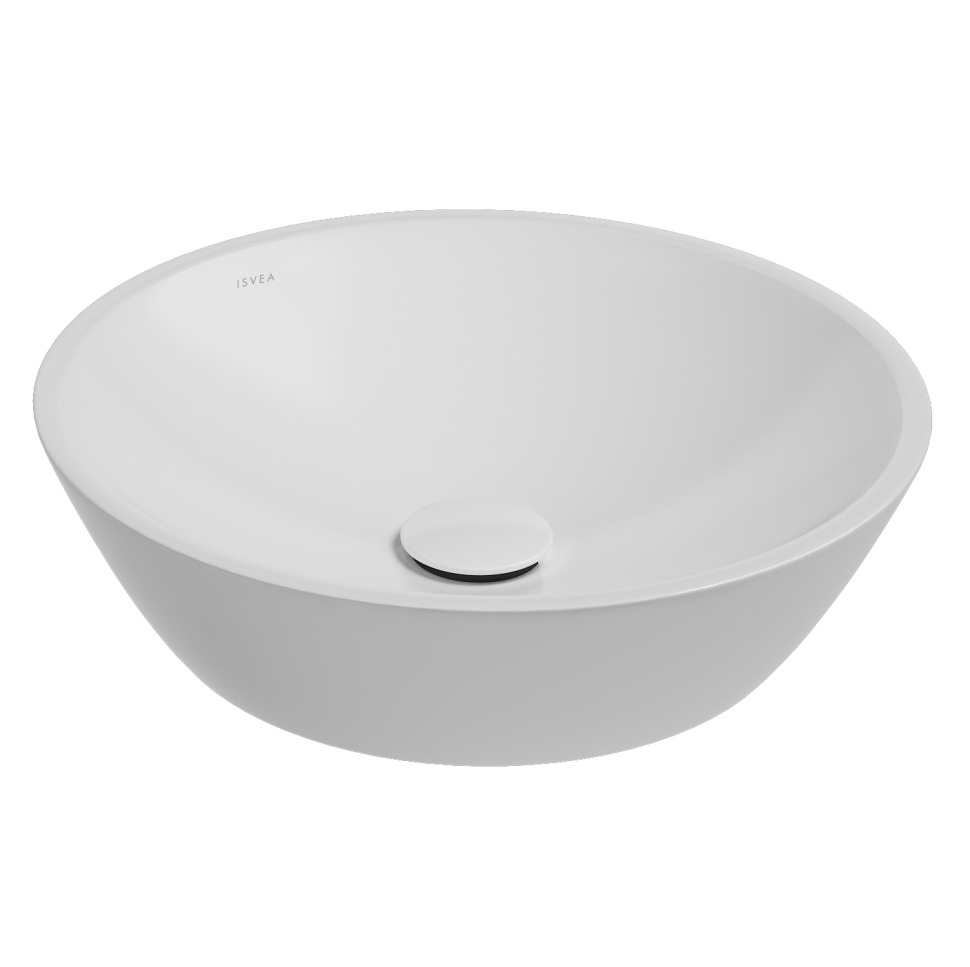 Раковина ISVEA SistemaY Soft накладная ШГВ 450*450*120 отверстия для смесителя отсутствуют цвет белый матовый 10SY66045-2L