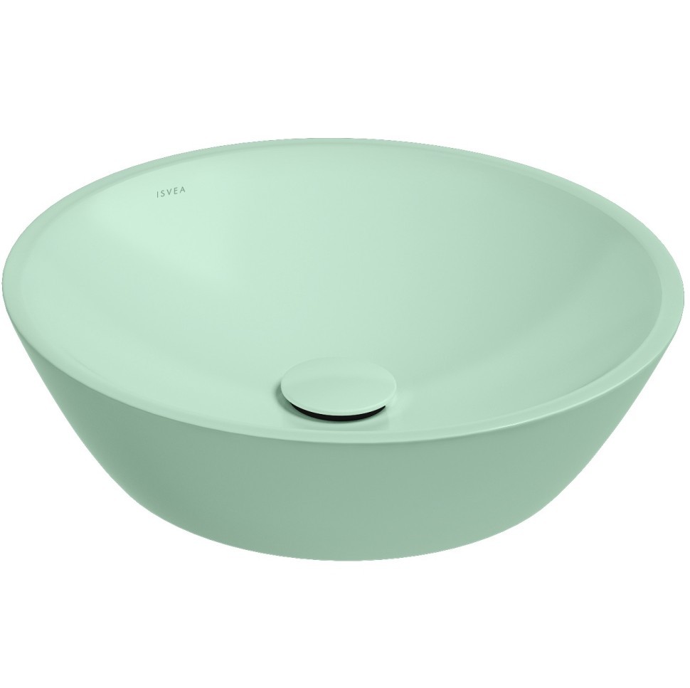 Раковина ISVEA SistemaY Soft накладная ШГВ 450*450*120 отверстия для смесителя отсутствуют цвет мятно-зеленый матовый 10SY66045-2T