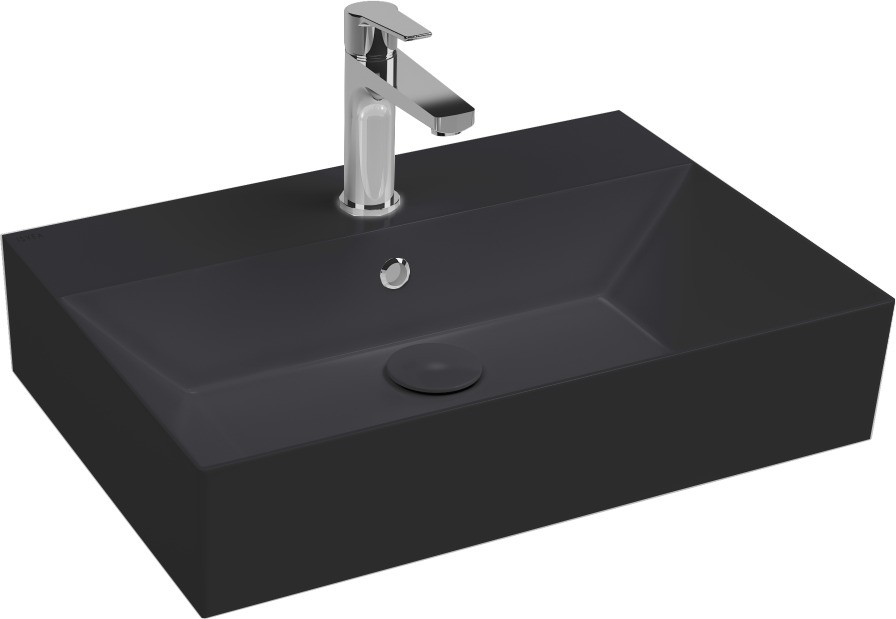 Раковина ISVEA SistemaZ Frame накладная ШГВ 600*420*132 отверстия для смесителя 1 цвет черный матовый 10SF50060-2N