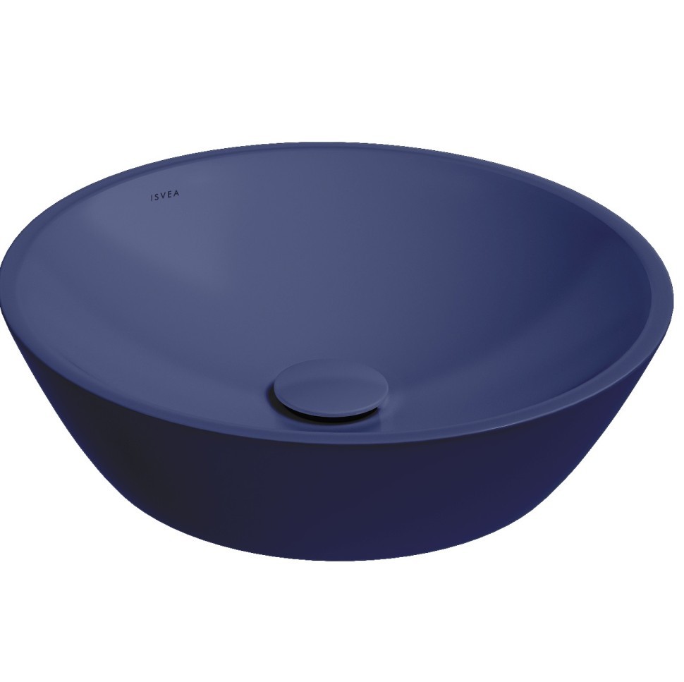 Раковина ISVEA SistemaY Soft накладная ШГВ 450*450*120 отверстия для смесителя отсутствуют цвет синий матовый 10SY66045-2Z