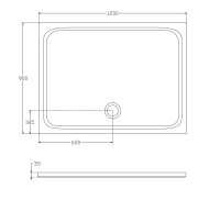 Душевой поддон 1200х900 ISVEA прямоугольный цвет белый