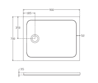 Душевой поддон 900х700 ISVEA прямоугольный цвет белый