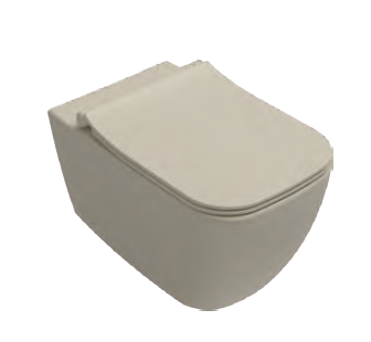 Унитаз ISVEA VEA Vortex (смыв торнадо), подвесной ШГВ 338*510*400 цвет слоновая кость матовый 10VA02003-2K