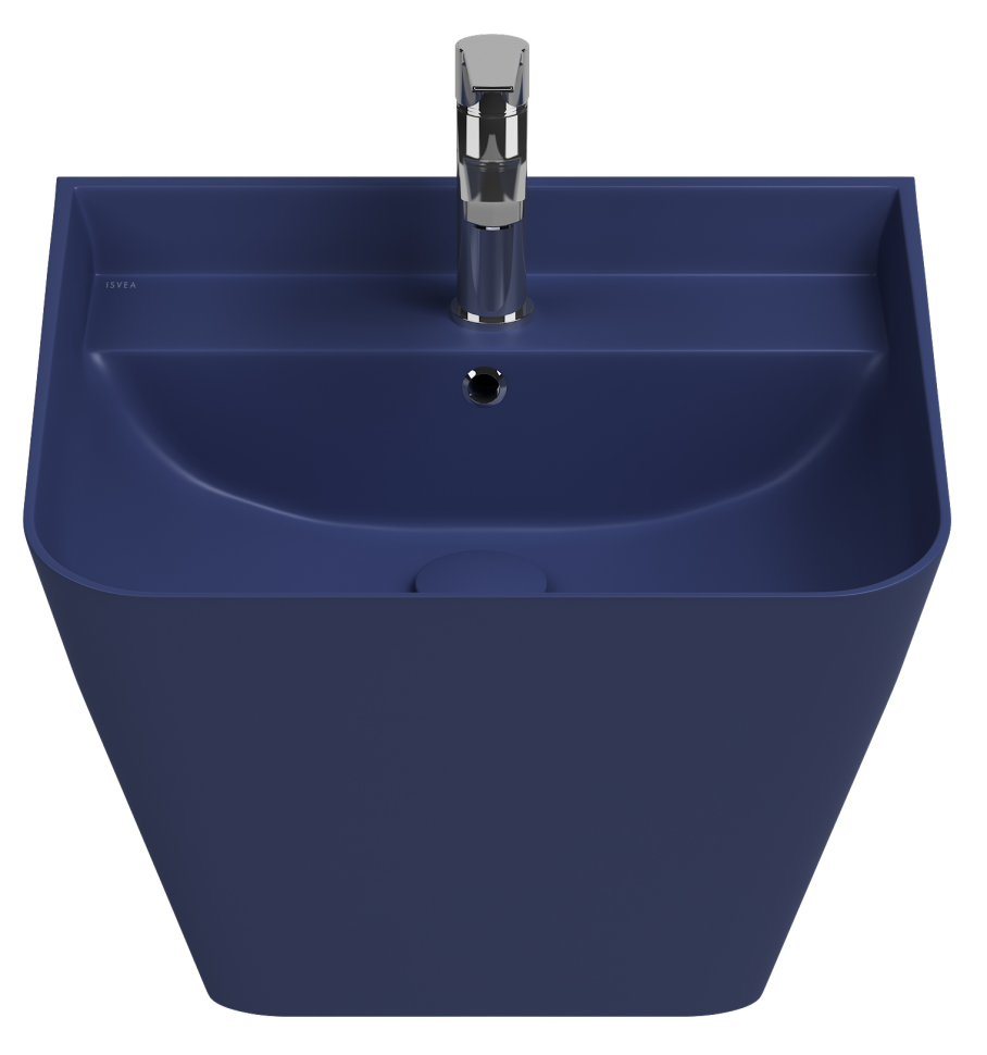 Раковина ISVEA Sott'Aqua подвесная ШГВ 500*420*515 отверстия для смесителя 1 цвет синий матовый 10SQ37002SV-2Z