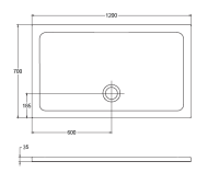 Душевой поддон 1200х700 ISVEA прямоугольный цвет белый