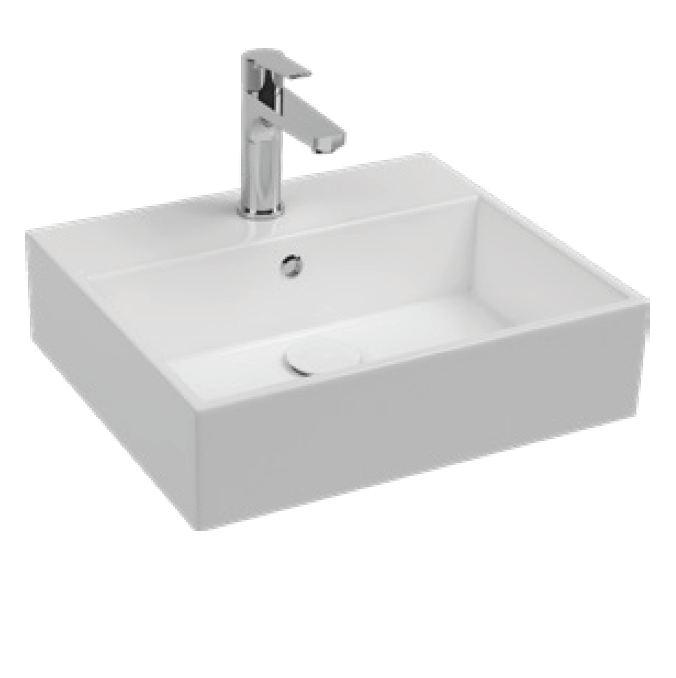 Раковина накладная ISVEA Purita прямоугольная 50см с отверстием под смеситель цвет белый 10PL50050