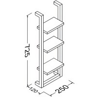 Блок полок подвесной открытый ISVEA Bei 25 цвет коричневый-черный 21BE2064000I