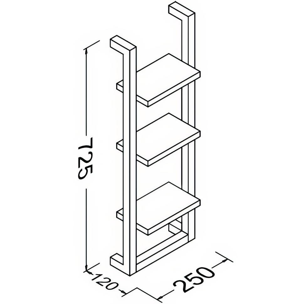 Блок полок подвесной открытый ISVEA Bei 25 цвет коричневый-черный 21BE2064000I