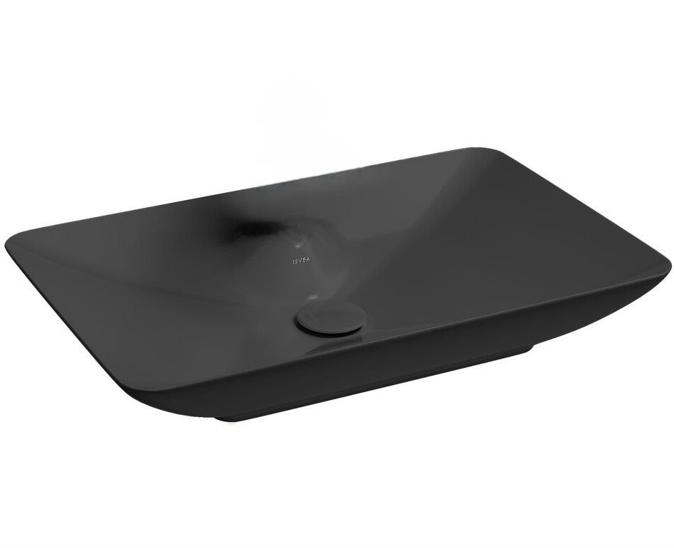 Раковина ISVEA SistemaY Clear накладная ШГВ 600*377*127 отверстия для смесителя отсутствуют цвет антрацит матовый 10SY50060-2C
