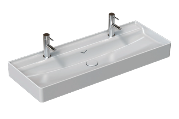 Раковина накладная ISVEA Vea 121 прямоугольная 121см, отверстие под смеситель в комплекте сифон цвет белый 1 10VAS5121I