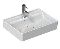 Раковина накладная ISVEA Vea 61 прямоугольная 61см, отверстие под смеситель в комплекте сифон цвет белый 10VAS5061I