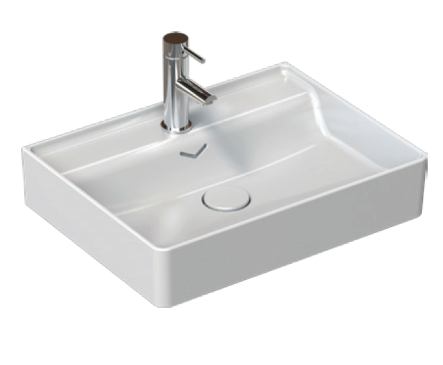 Раковина накладная ISVEA Vea 61 прямоугольная 61см, отверстие под смеситель в комплекте сифон цвет белый 10VAS5061I