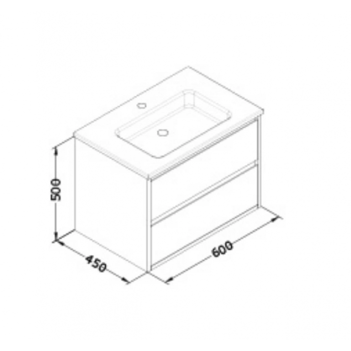 Тумба под умывальник подвесная Isvea Pro 60 серый без раковины 21MG1070060I