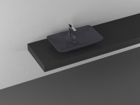 Раковина ISVEA SistemaY Clear накладная ШГВ 644*395*125 отверстия для смесителя 1 цвет антрацит матовый 10SY50065-2C