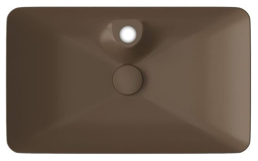 Раковина ISVEA SistemaY Clear накладная ШГВ 644*395*125 отверстия для смесителя 1 цвет коричневый матовый 10SY50065-2H