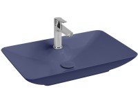 Раковина ISVEA SistemaY Clear накладная ШГВ 644*395*125 отверстия для смесителя 1 цвет синий матовый 10SY50065-2Z