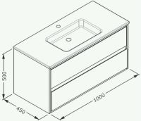 Тумба подвесная под раковину ISVEA Pro 100 с двумя ящиками цвет белый 21MG1001100I