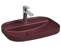 Раковина полувстраиваемая ISVEA Infinity 55 прямоугольная 55см, с отверстием под смеситель цвет бордовый матовый 10NF50055-2R
