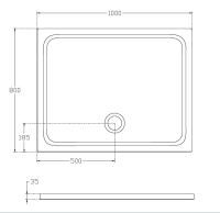 Душевой поддон 1000х800 ISVEA прямоугольный цвет белый
