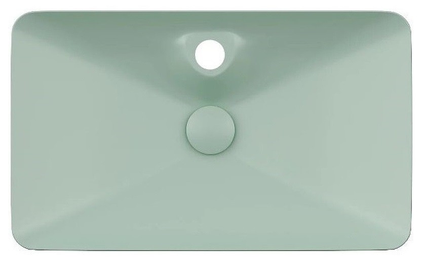 Раковина ISVEA SistemaY Clear накладная ШГВ 644*395*125 отверстия для смесителя 1 цвет мятно зеленый матовый 10SY50065-2T