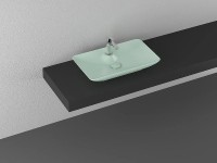 Раковина ISVEA SistemaY Clear накладная ШГВ 644*395*125 отверстия для смесителя 1 цвет мятно зеленый матовый 10SY50065-2T