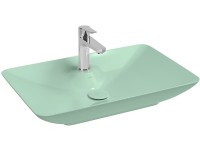 Раковина ISVEA SistemaY Clear накладная ШГВ 644*395*125 отверстия для смесителя 1 цвет мятно зеленый матовый 10SY50065-2T