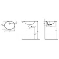 Раковина ISVEA Soluzione встраиваемая снизу ШГВ 524*422*194 отверстия для смесителя отсутствуют цвет белый 10AR77051