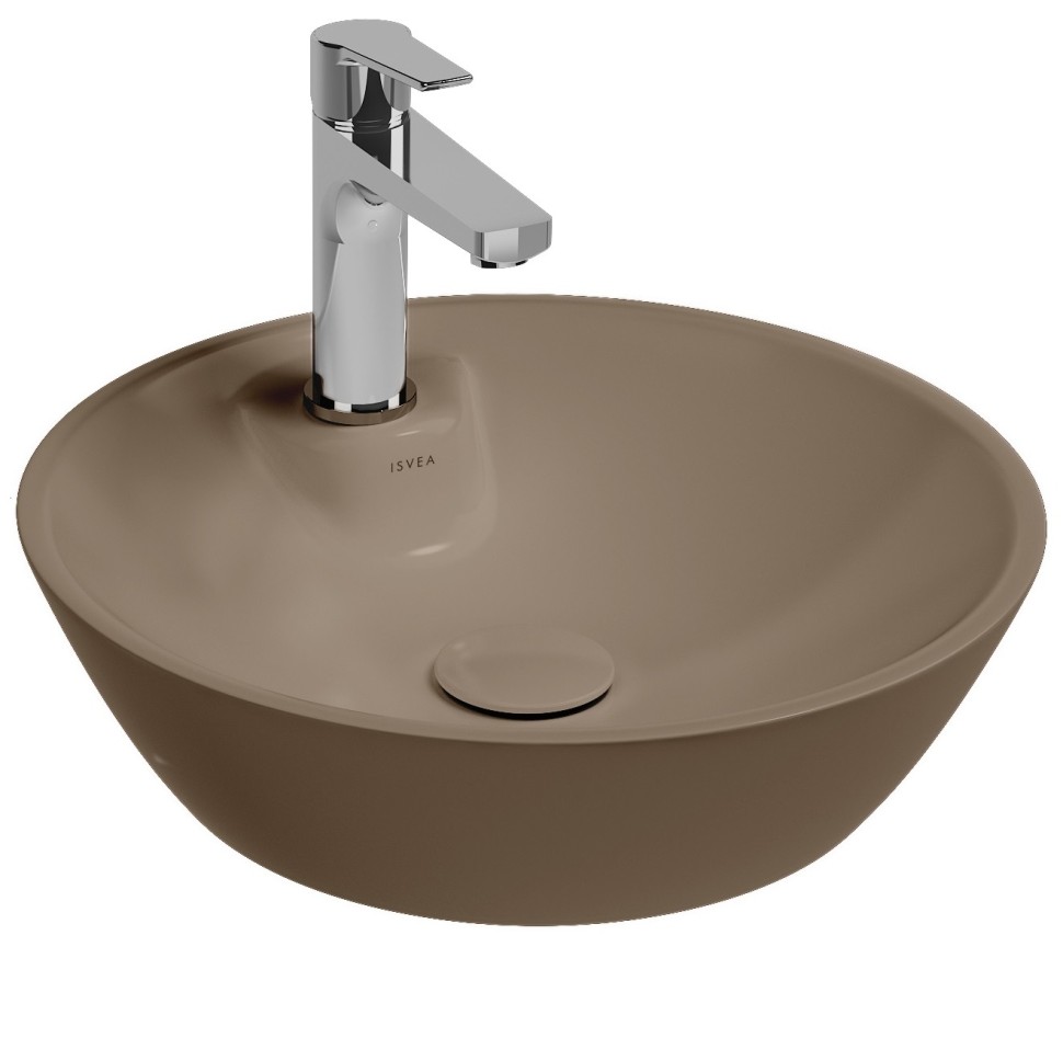 Раковина ISVEA SistemaY Soft накладная ШГВ 450*450*120 отверстия для смесителя 1 цвет коричневый матовый 10SY65045-2H